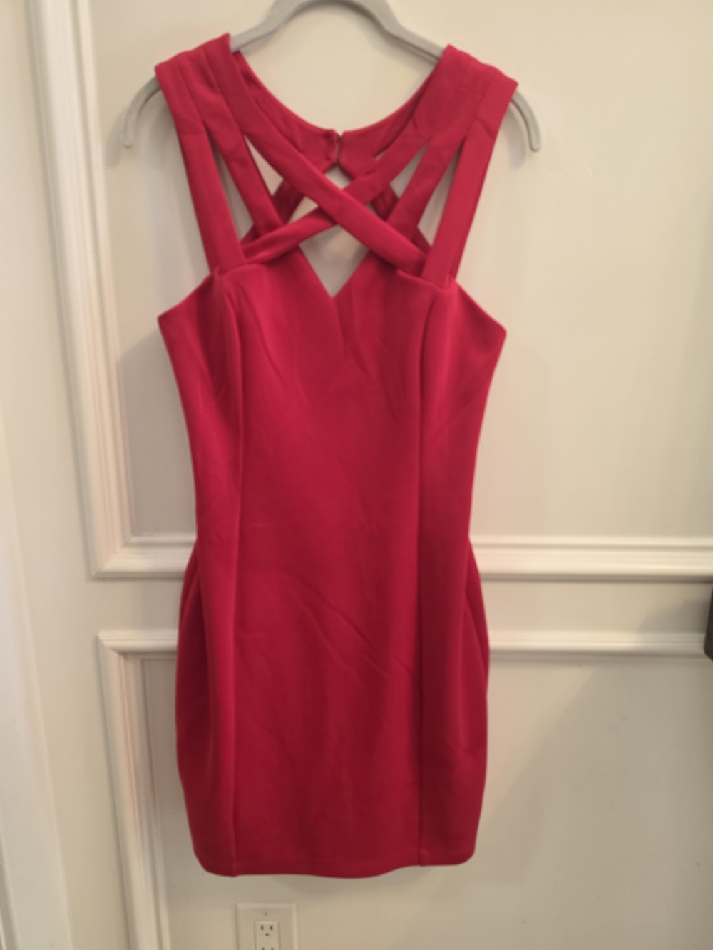 Guess Red Sleeveless Crisscross-Back Mini Dress
